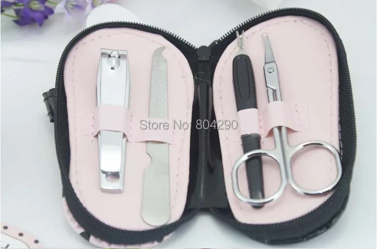 100 SET Wedding Supplies Pink Polka Flip Flop Pedicure Manicure Set Free Shipping | Дом и сад