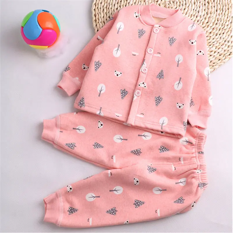 Newborn baby sleepwear suit spring autumn girls toddler cotton cartoon coats+pants 2pcs outfits for boy infant kids soft clothes |