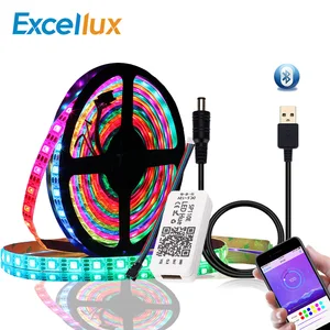 DC 5V WS2812B Bluetooth USB Светодиодная лента 5050 APP Controller RGB индивидуально Адресуемая Светодиодная лента WS2812 pixel strips Set
