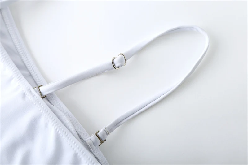 Женский купальник бандо со съемными бретельками однотонный купальный костюм с