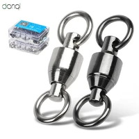 donql 20pcslot 0 8 fishing lures connector bearing stainless steel rolling swivels solid rings connector heavy duty