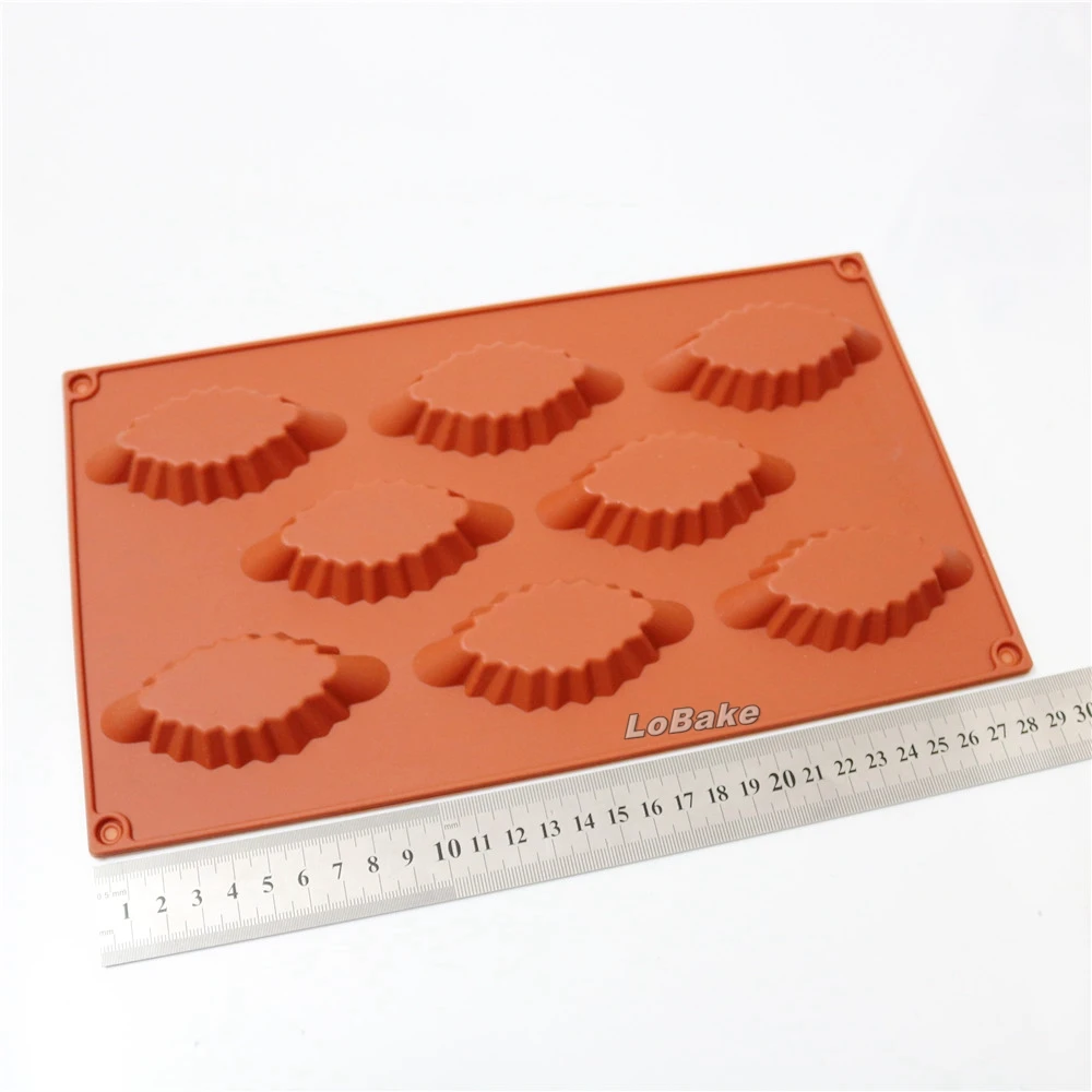 Latest 8 cavities fluted lozenge shape silicone cake mold candy cookie biscuit moldes silikon form ice cube tray DIY bakery | Дом и сад