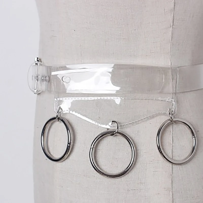

Women Belts New Arrival Fashion European American Style Silver Circle Pendant PVC Belts All-Match Cinturon Mujer TOYOOSKY