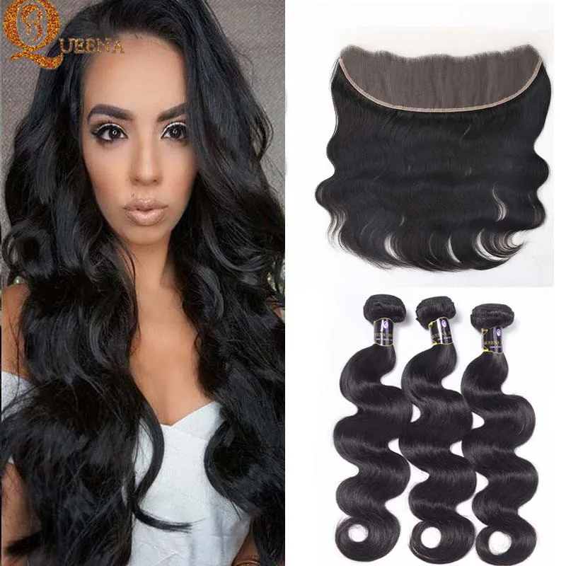 7А Малайзии Девы Волос Объемная Волна 3 Расслоения С Закрытия Кружева Фронтальной