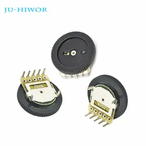 200 шт. 5-контактный двойной циферблат, потенциометр, шестеренка потенциометр с регулируемым сопротивлением 1K 10K 50K Ом