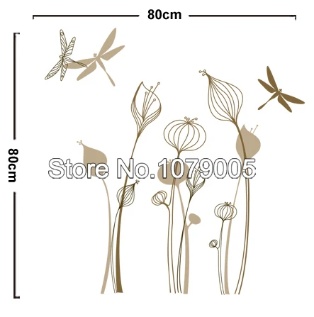 Home Decor Wall Sticker DIY Removable Decoration Mural Decal Flower Dragonfly | Дом и сад