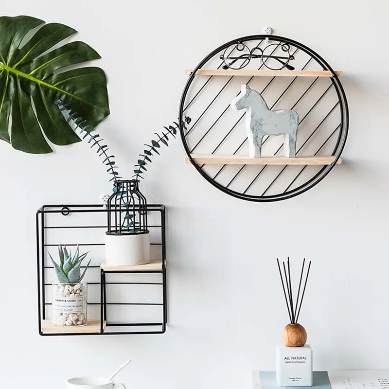Креативный настенный декоративный подвесной стеллаж для хранения рамка спальни