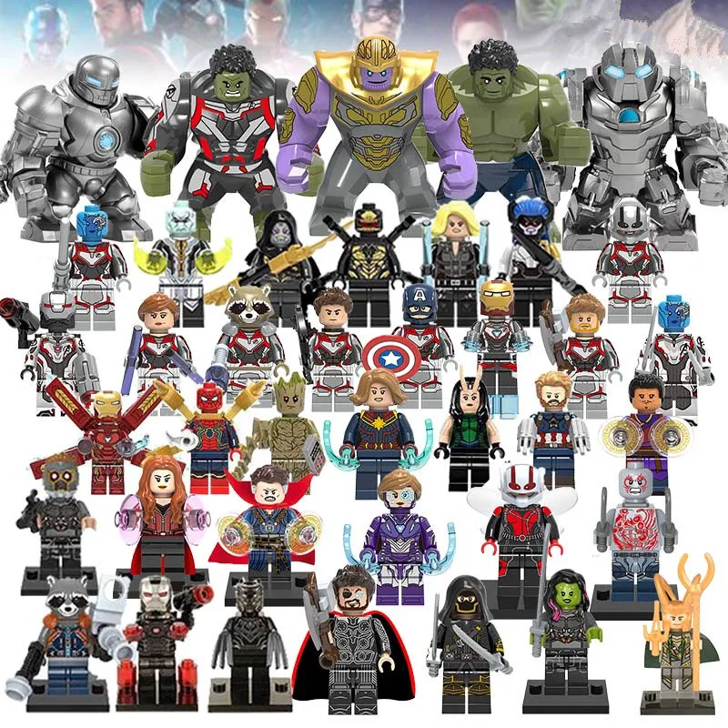40 шт./компл. блоки игрушки Мстители 4 Marvel Супер Герои Бесконечность война Железный
