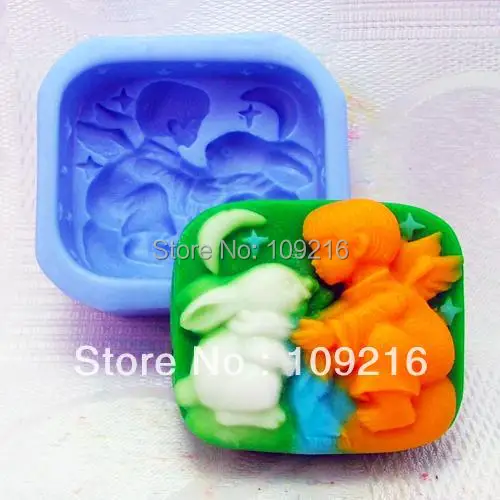 Оптовая продажа! 1 шт. ангел и кролик (H0077) силиконовые формы для мыла ручной работы DIY