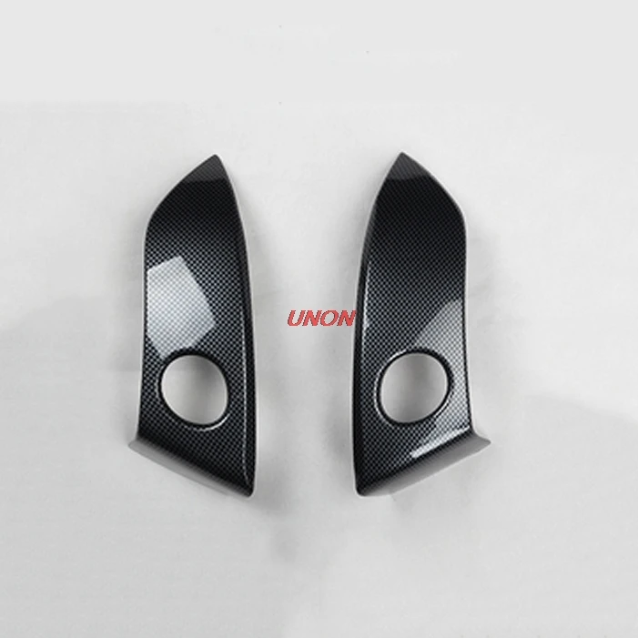Carbon black 2pcs Подходит для Toyota RAV4 2009-2013 интерьер ремонт центральный контроль углеродное волокно персиковое дерево зерна воздуха наклейка на розетку - Название цвета: Carbon black 2pcs