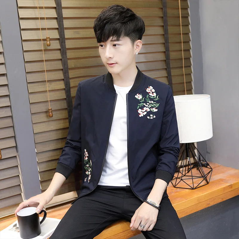 

Men's Jackets and Coats Autumn Winter Long Sleeve Dark Blue Orange Green Black Clothes