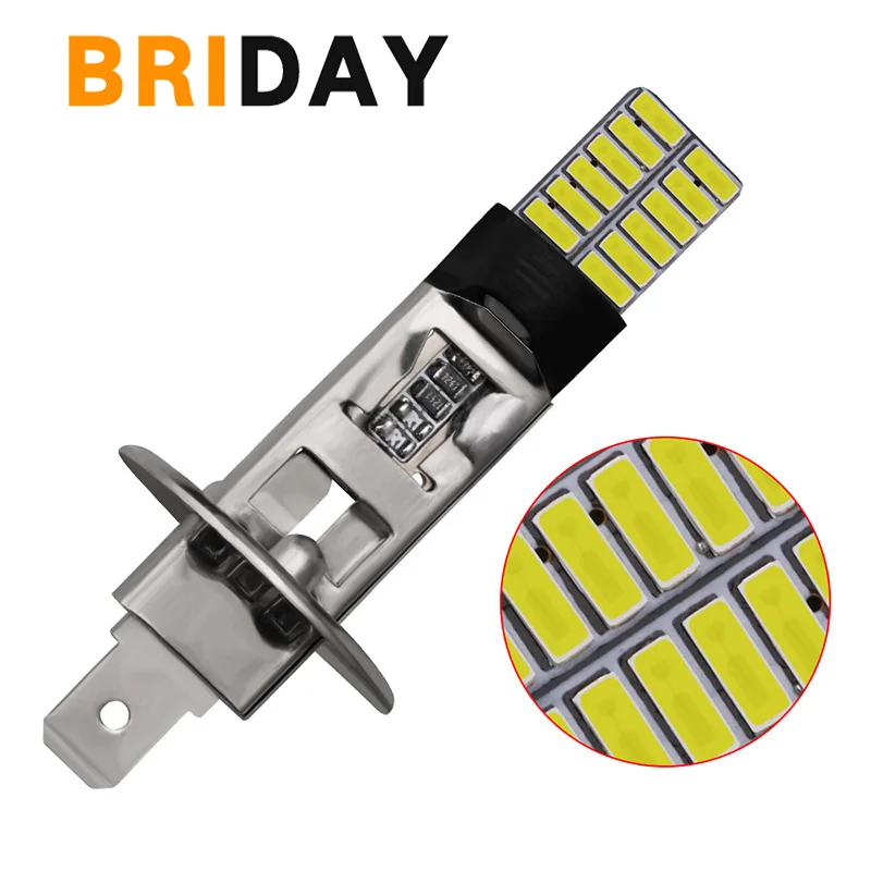 2 шт. супер яркие светодиодсветодиодный лампы H1 H3 4014 24SMD 6000 К|Автомобильная