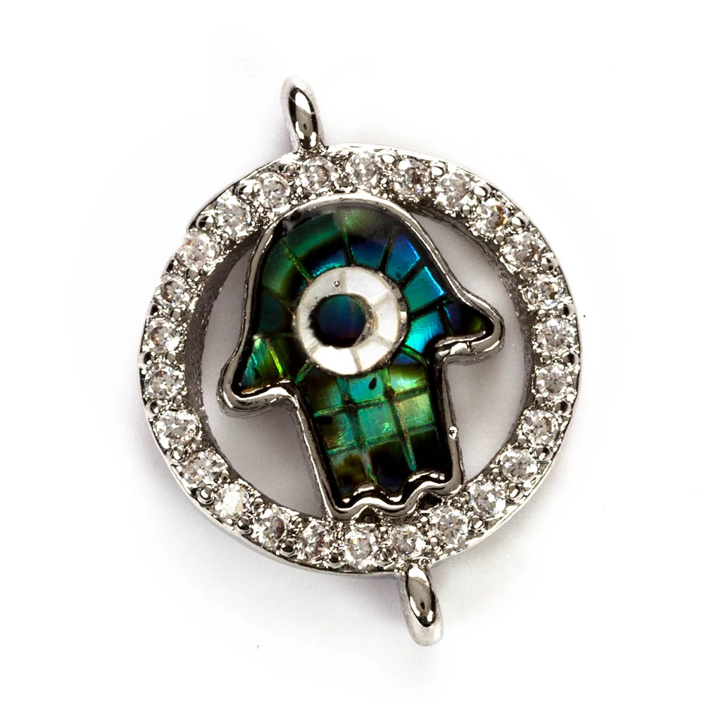 Медные Подвески Lucky Eye в виде Хамса ракушки кубические циркониевые для