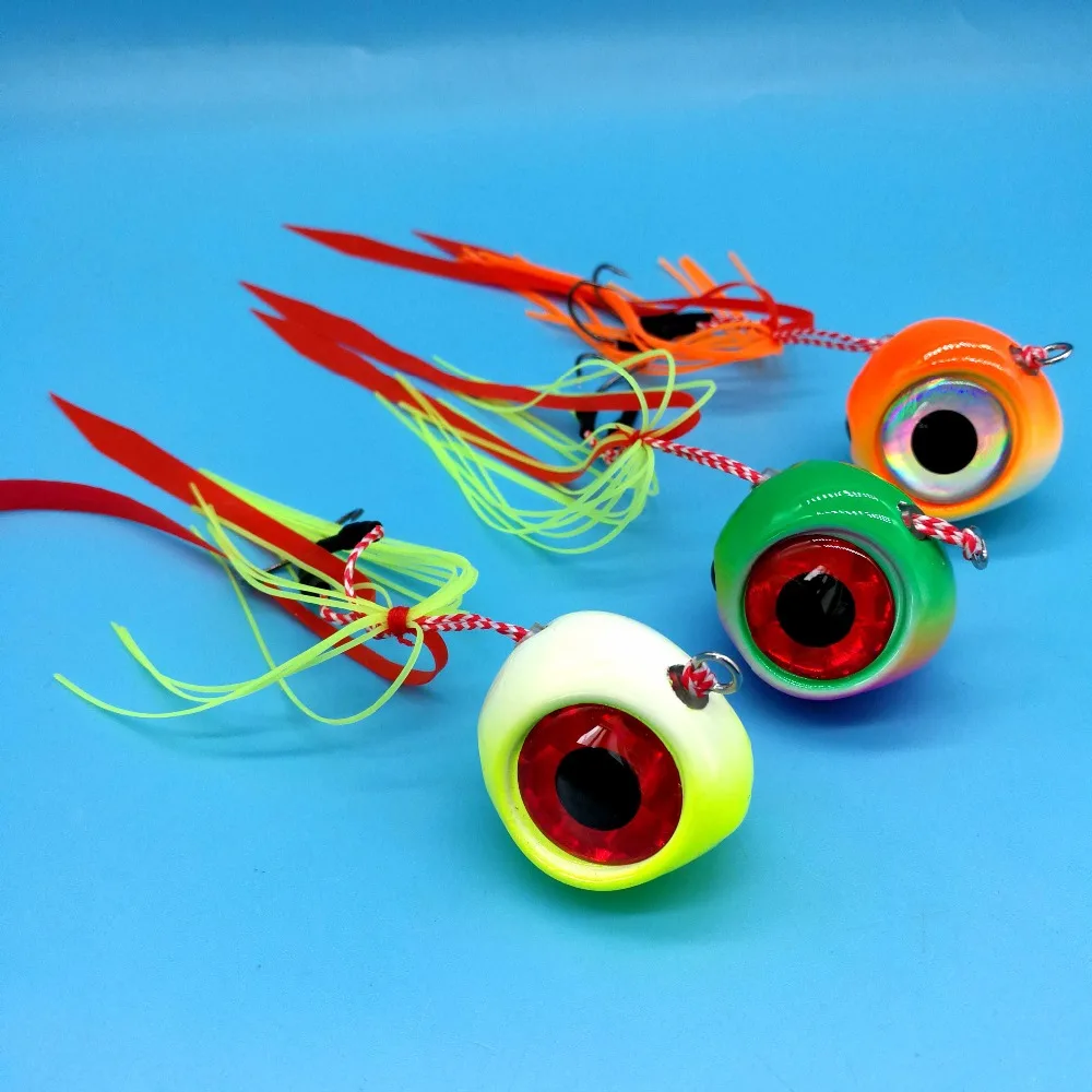HOOFISH 1 шт. 120 г/100 г/80 г/60 г грузило для рыбалки приманка с четырьмя 3D глазами 3 цвета