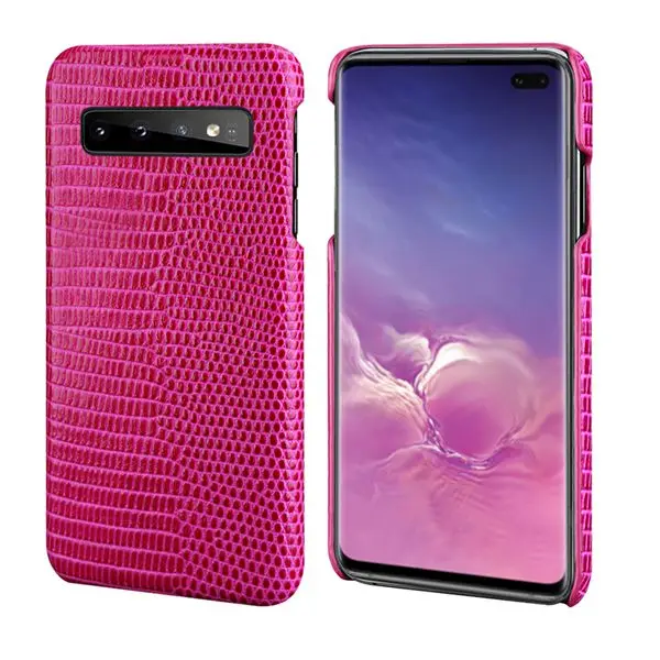 rose S10 Lizard Structure Genuine Leather Case for Samsung Galaxy S10 Plus Real Leather Back Cover for Samsung Galaxy Note 9 Note 8 - Цвет: rose
