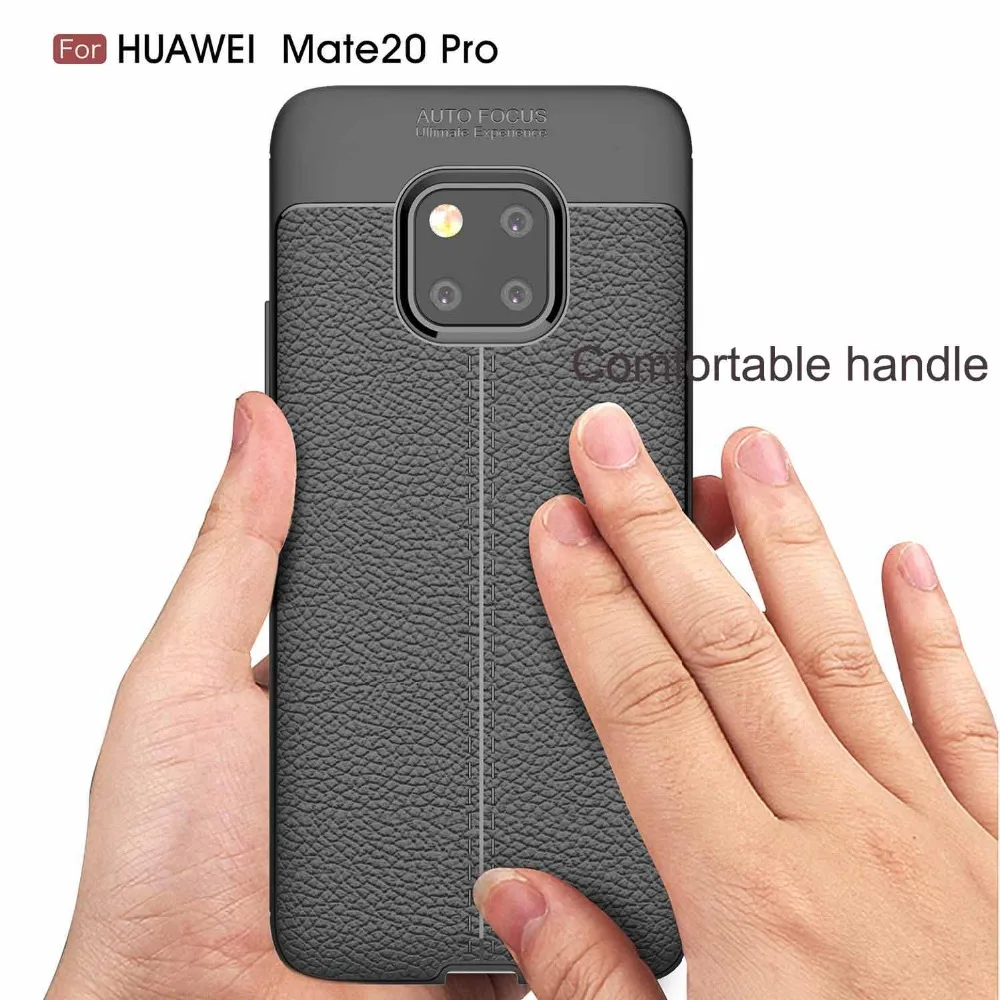 Ультратонкий чехол для телефона huawei mate 20 Pro с автофокусом Кожаный Мягкий ТПУ