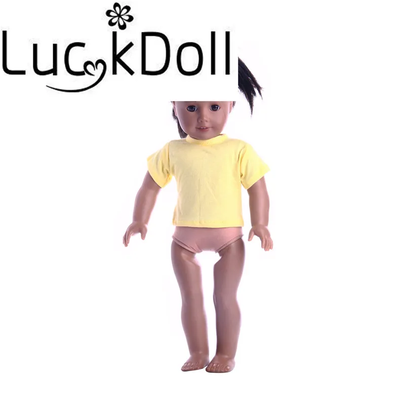 LUCKDOLL Повседневная Спортивная футболка кукла аксессуары для кукольной одежды подходит 18 дюймов американская кукла