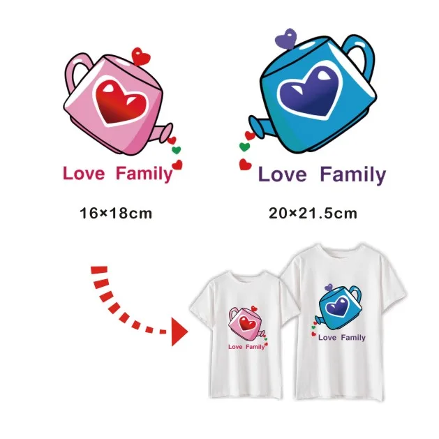 -Классически люблю свою семью моющиеся Наклейки теплообмена hot Пресс гладильная