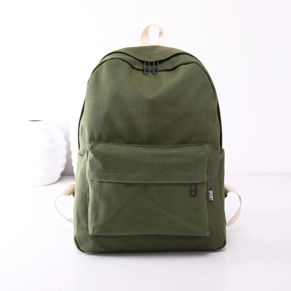 Army Green OCARDIAN сумка для женщин девочек sthdent холст консервативный стиль сумки для книг на плечо чистый цвет цветы сумка Школьный Рюкзак Для Путешествий a9 - Цвет: Army Green
