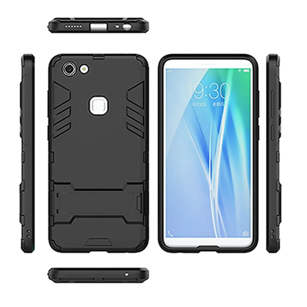 ДЛЯ VIVO V7 V3 V5 Max Plus Мягкие TPU & PC Пластик Гибридный Панцири антидетонационных чехол