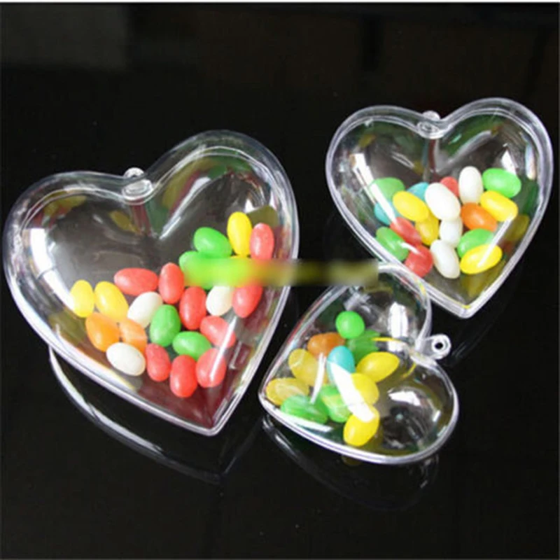 5 шт прозрачные пластиковые сердца Рождественская елка Свадебные безделушки