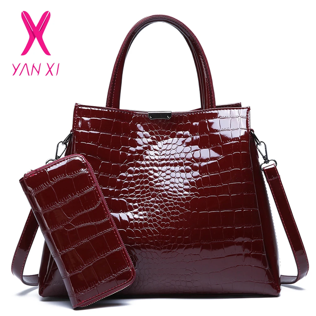 YANXI роскошные сумки аллигатора Модные Женские Сумки Дизайнерские однотонные из