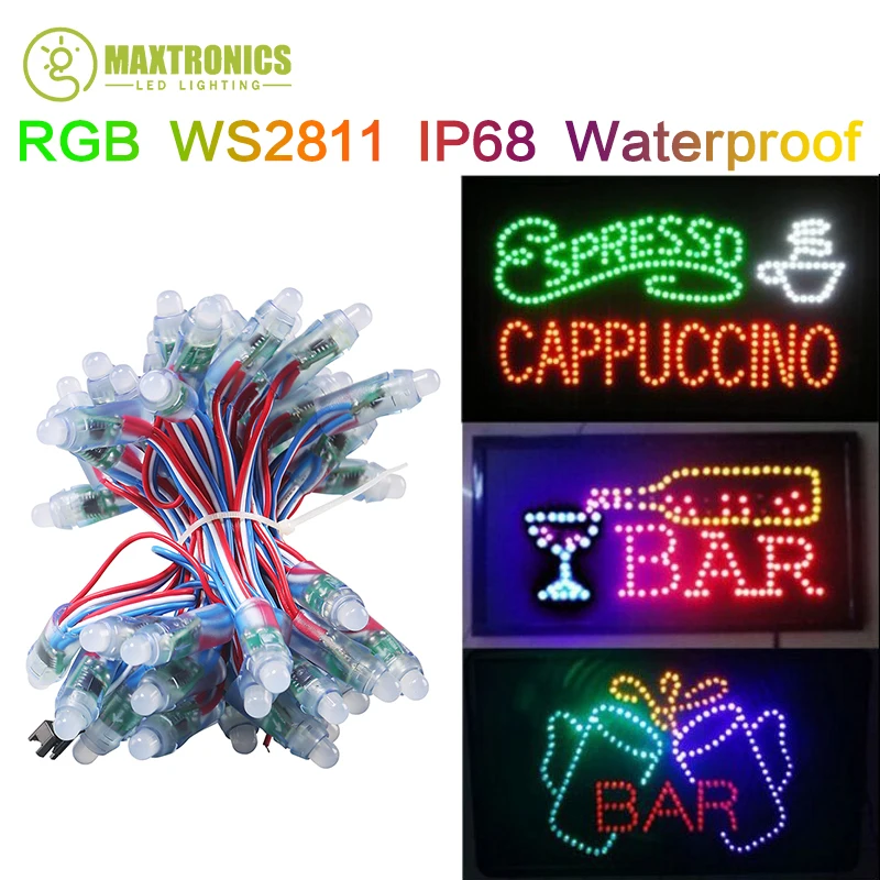 Светодиодный модуль пикселей DC5V 12 мм WS2811 IP68 водонепроницаемый полноцветный RGB