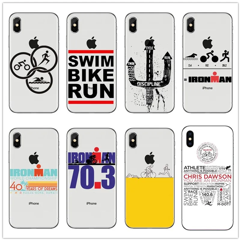 Ironman Триатлон логотип силиконовый мягкий чехол для телефона из ТПУ для iPhone5s SE 6 6s plus 7 7plus 8 8plus X XS XR XS MAX чехол Fundas Coque