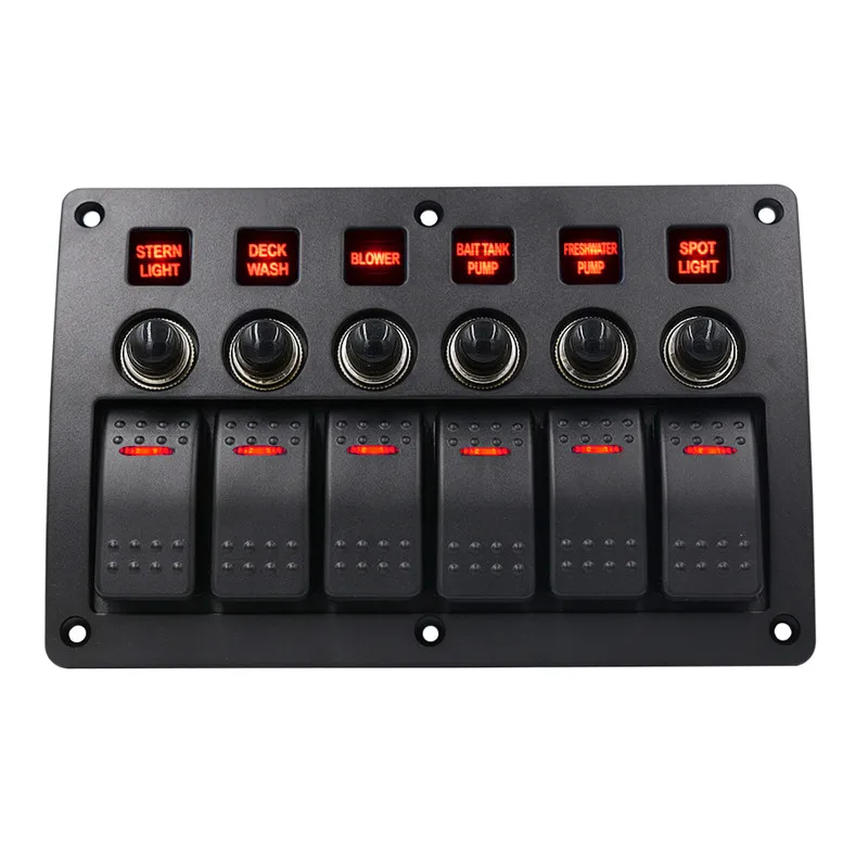 6 Sockts Led переключатель для автомобиля лодки грузовика света тумблер 3pin 12/24 в