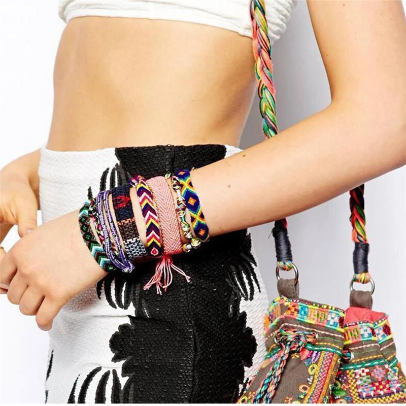 Женские плетеные браслеты дружбы TTLIFE браслет ручной работы с шармами цветной в