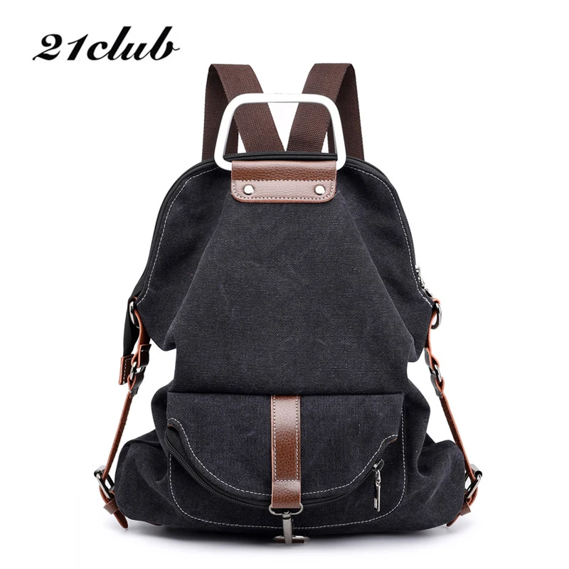 21 клубный бренд большой объем сплошной цвет простой холщовый женский рюкзак для