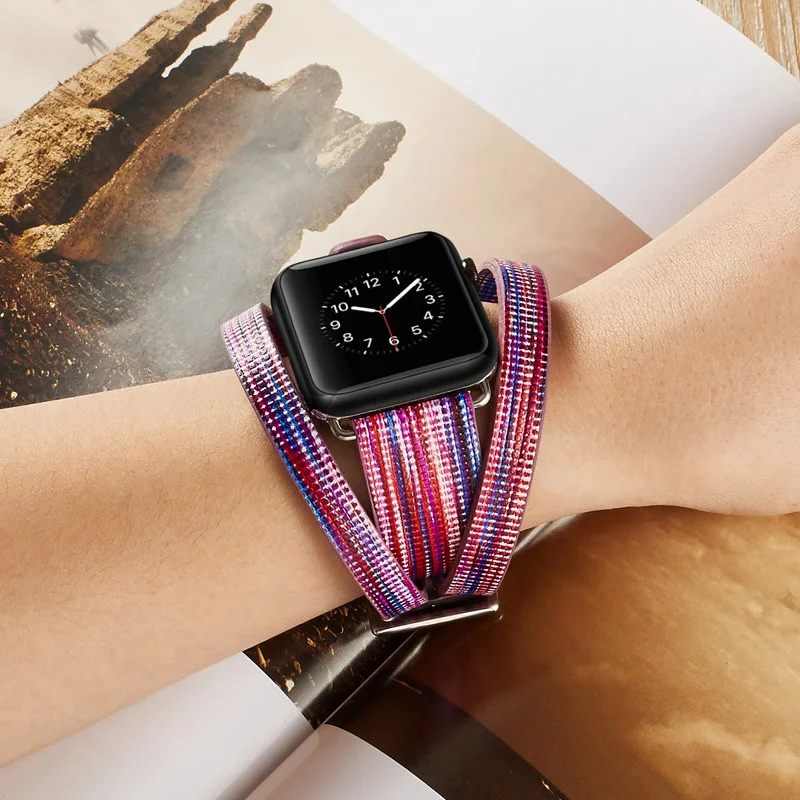 Ремешок для часов из натуральной кожи Apple Watch 38 мм 42 женщин и мужчин сменный