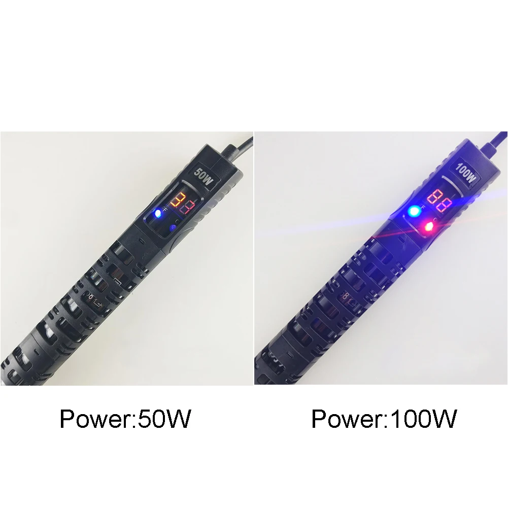 US Plug Mini Explosion-proof Fish Tank Aquarium Heater Digital Display Practical Submersible Temperature Adjustment Rod Led | Дом и сад