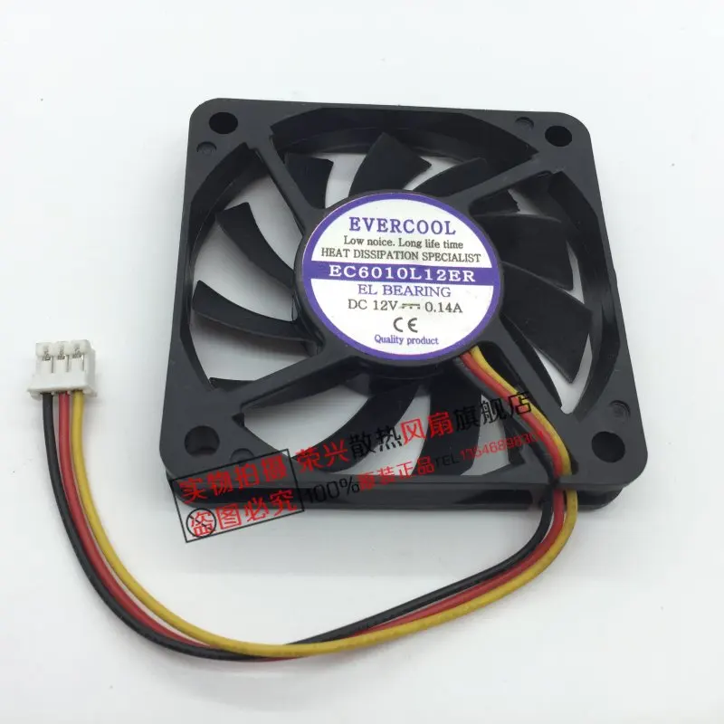 EVERCOOL 6 см 6010 12V 0.14A EC6010L12ER 3-провода Вентилятор охлаждения