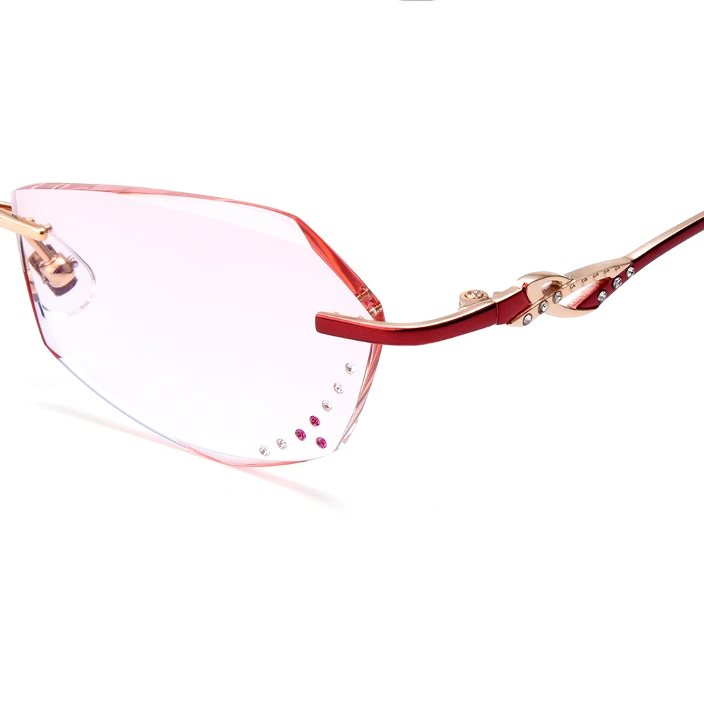 Gmei оптический q18081 Rimless алмазные Резка Оптические стёкла очки Рамки для Для женщин