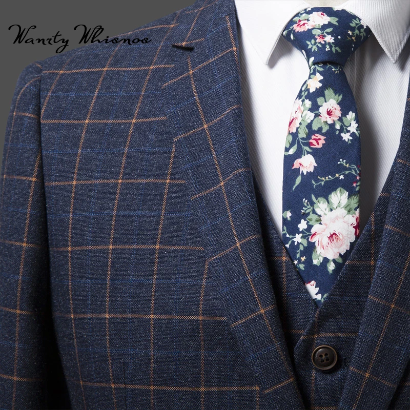 8 Pieces/set 2018 Good Quality Fashion Plaid Wedding Suits For Men Double Button Mens Business Suit Tuxedos