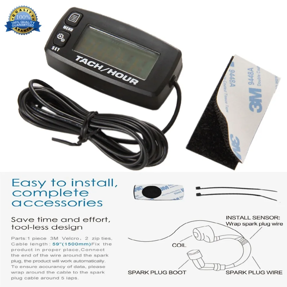 Индуктивный тахометр HM032A сбрасываемый счетчик часов двигателя с подсветкой