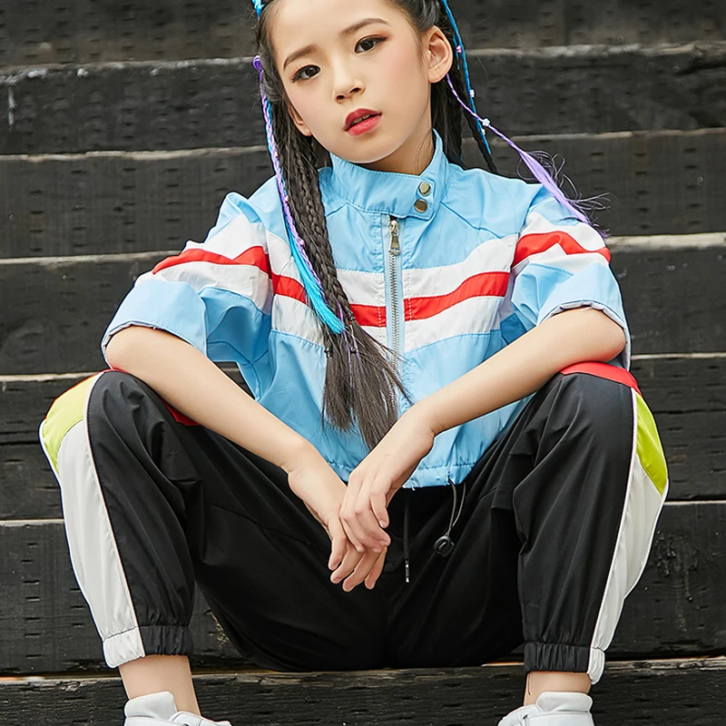 Новинка 2019 детский уличный танцевальный костюм одежда для девочек свободная