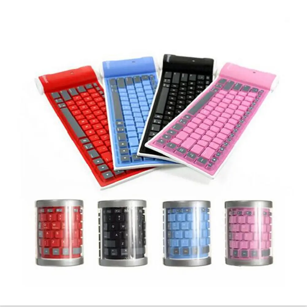 Basix 2.4G Wireless Folding Keyboard Soft Silicone Bluetooth Mini with USB Receiver for Tablet Computer Keypad | Компьютеры и офис