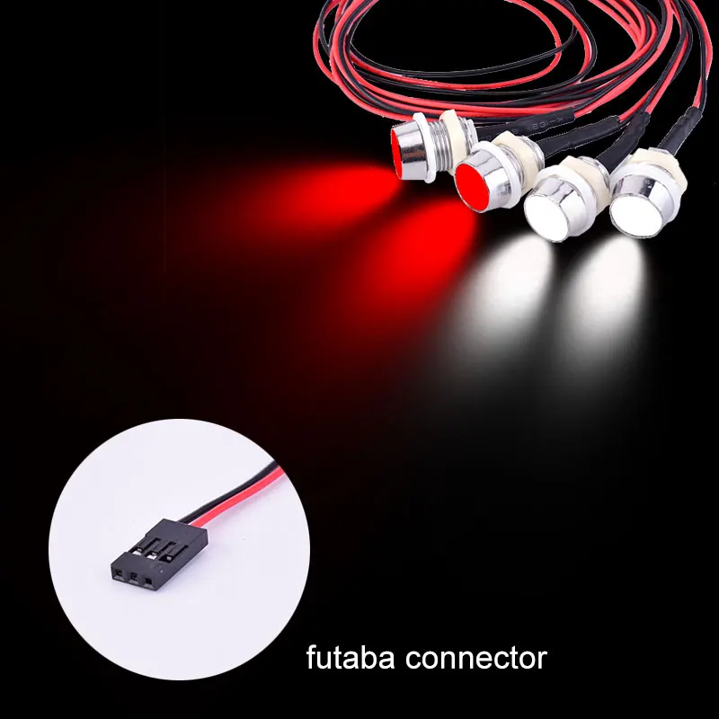 4 шт. новые красные и белые 8 мм светодиодные фары головного света для Traxxas Tamiya Axial