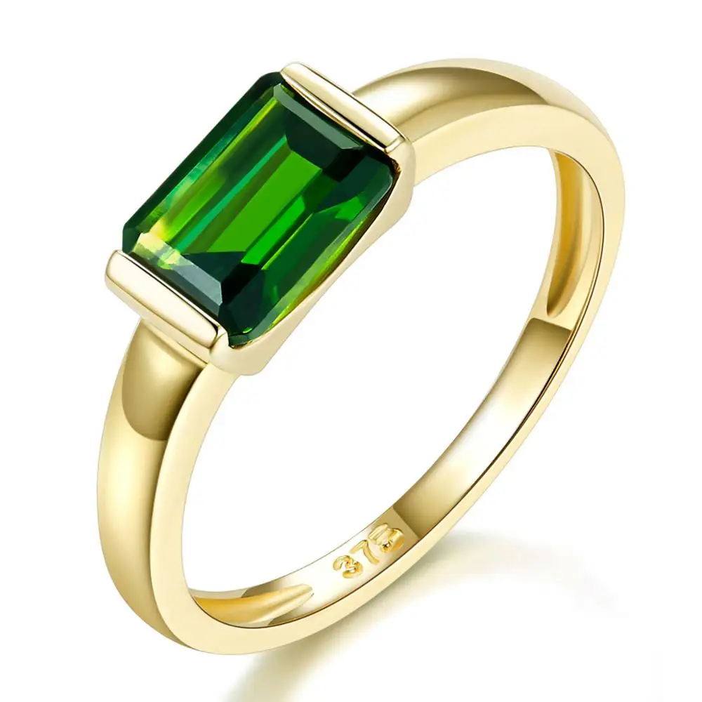 Diopside-9k LP Россия изумруд натуральный драгоценный камень хром диопсид 1,05 карат обручальное кольцо Настоящее 9 к 10 к 14 к 18 К золото FineJewelry для женщин - Цвет камня: Diopside-9k