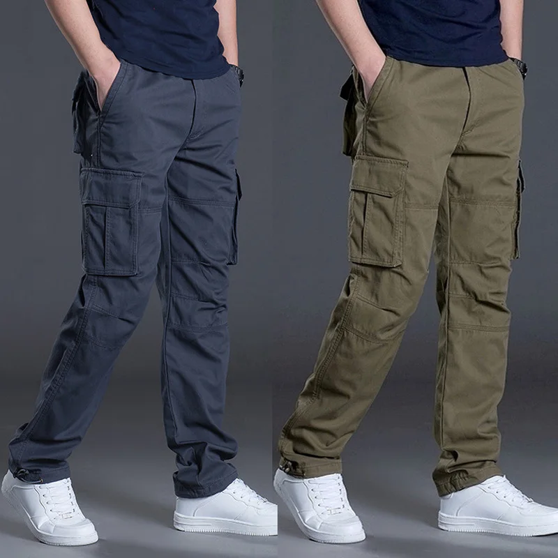 

Autumn new men's overalls trend sports trousers cotton multi-pocket loose tooling large size trousers multi-color optional M-3XL