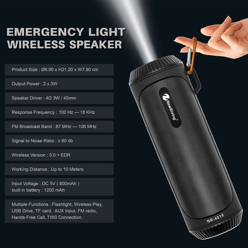 Newrixing Nr 4016 Bluetooth динамик водонепроницаемый портативный открытый беспроводной