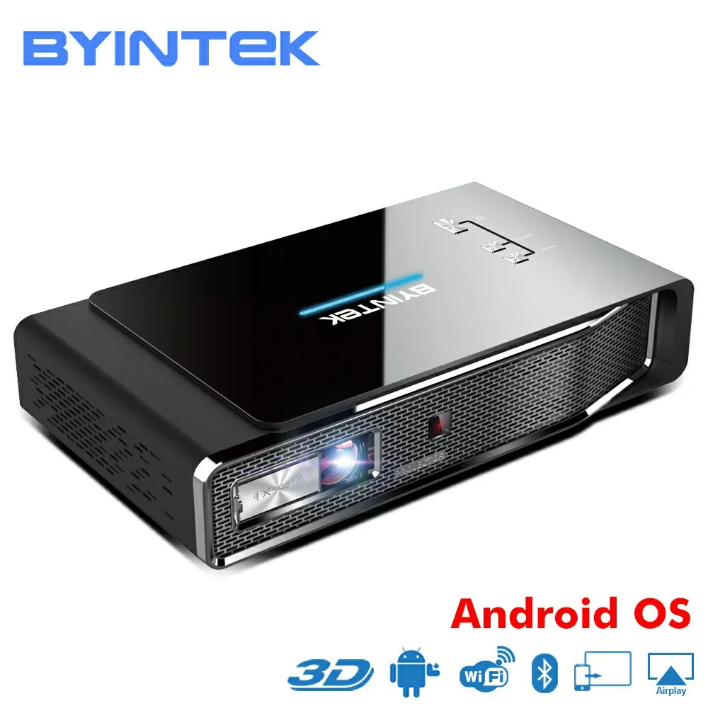 BYINTEK НЛО T15 Мини HD DLP 3D проектор для Full 1080 P HDMI 4 K умный Android wifi Видео Домашний