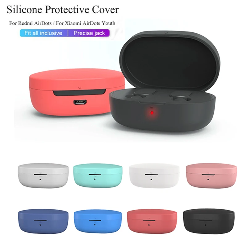 Силиконовый чехол для Xiaomi Mi AirDots Молодежная версия беспроводные Bluetooth наушники TWS чехол для зарядки Мягкий ТПУ защитный чехол