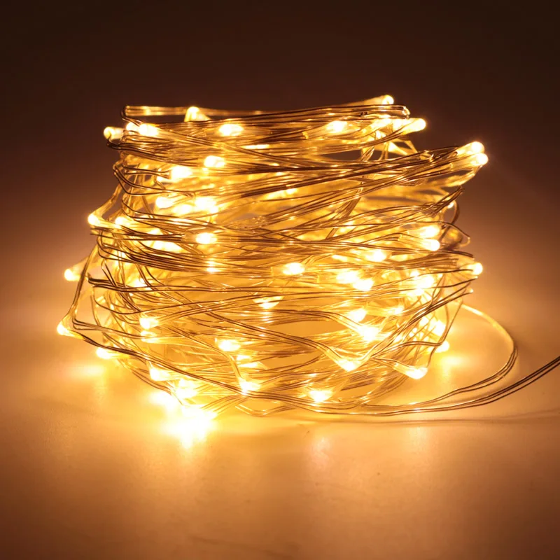 Рождественская елка украшения Гирлянда освещение 5 М звездный свет LED медный