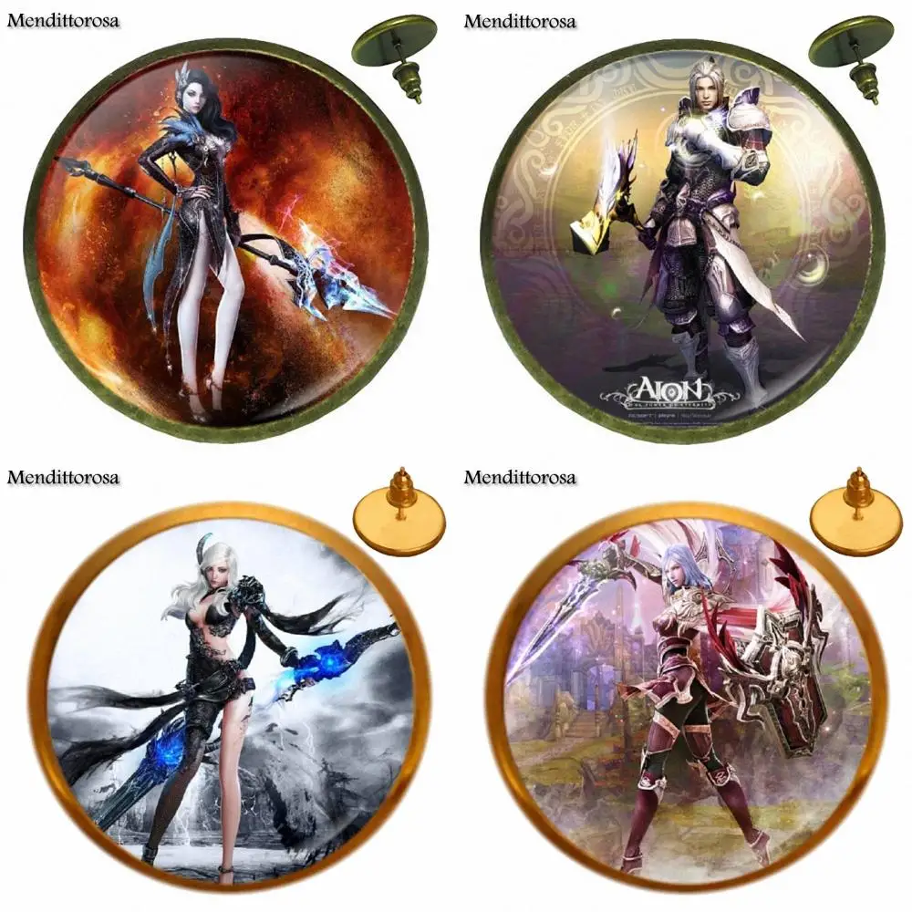 Для свадьбы Aion модные ювелирные изделия кабошон стекло Бронза/серебро/золото клипса ушной крючок серьги