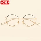 Брендовые винтажные металлические оправы для очков NOSSA, модные крутые женские и мужские повседневные очки, оправы для очков по рецепту, круглые очки