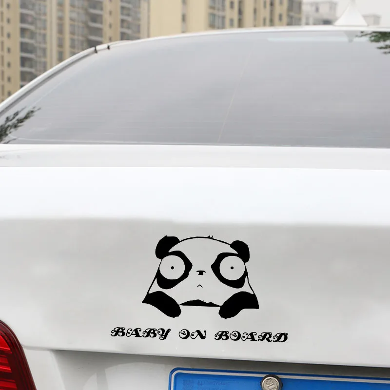 YJZT 16.9X10CM Panda Bear Funny Cartoon Decal BABY ON BOARD Safety Sign Whole Body Car Sticker C25-0317 | Автомобили и мотоциклы