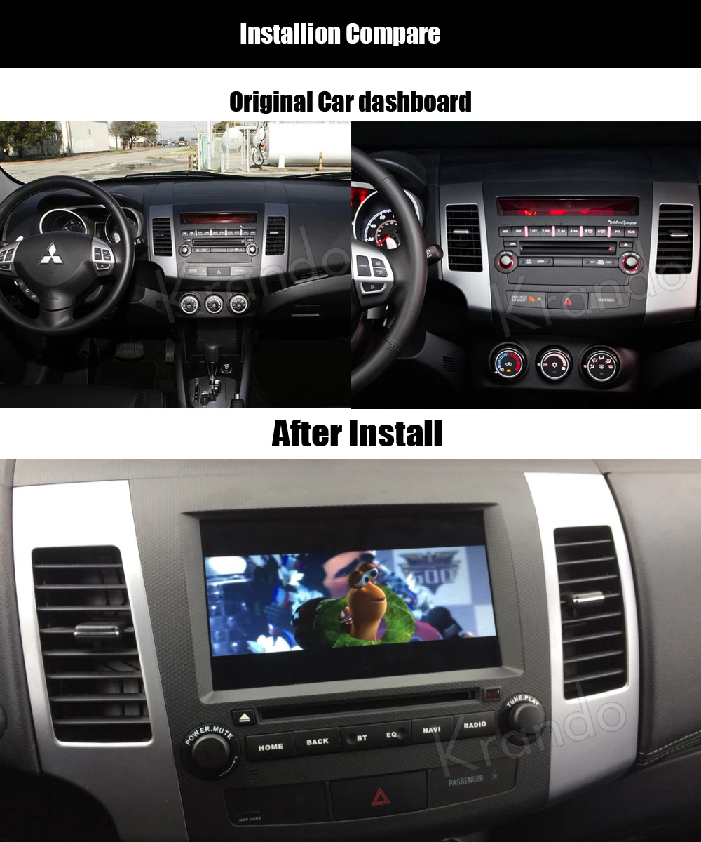 Автомобильный dvd-плеер Krando Android 9 0 для mitsubishi outlander 2006-2012 peugeot 4007 навигация